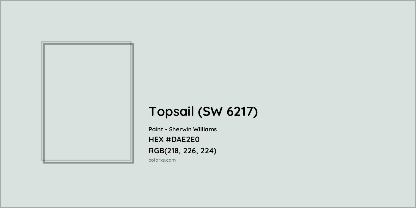 HEX #DAE2E0 Topsail (SW 6217) Paint Sherwin Williams - Color Code