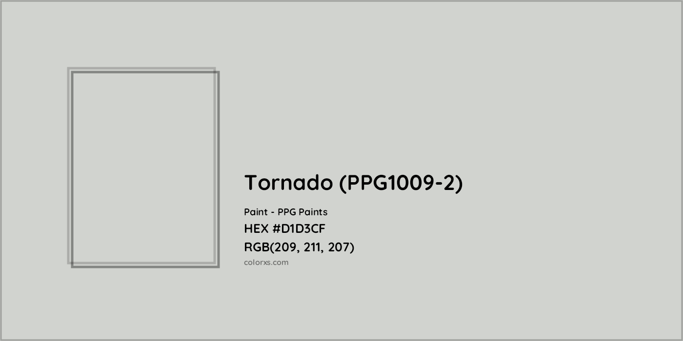 HEX #D1D3CF Tornado (PPG1009-2) Paint PPG Paints - Color Code