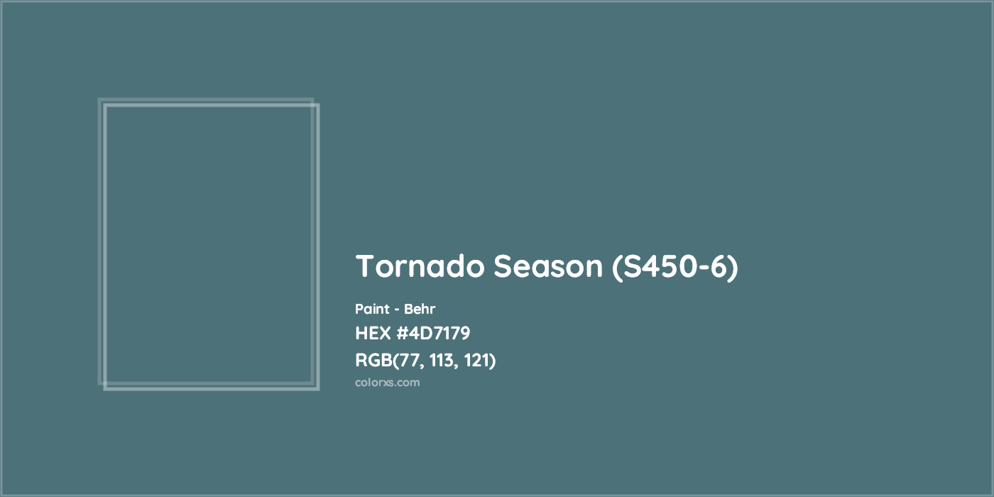 HEX #4D7179 Tornado Season (S450-6) Paint Behr - Color Code