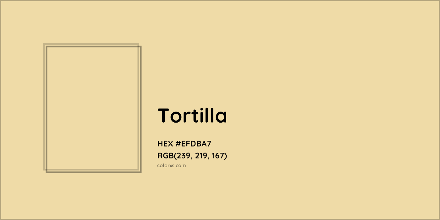 HEX #EFDBA7 Tortilla Other - Color Code