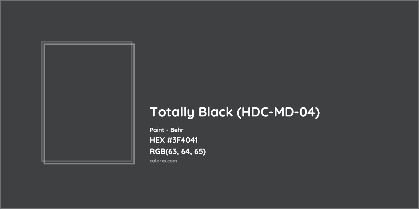HEX #3F4041 Totally Black (HDC-MD-04) Paint Behr - Color Code