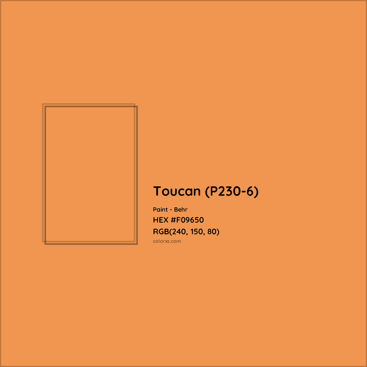 HEX #F09650 Toucan (P230-6) Paint Behr - Color Code