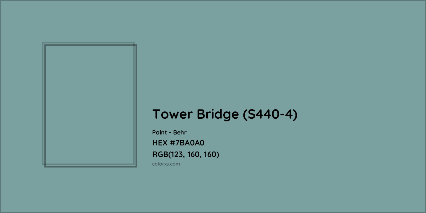 HEX #7BA0A0 Tower Bridge (S440-4) Paint Behr - Color Code