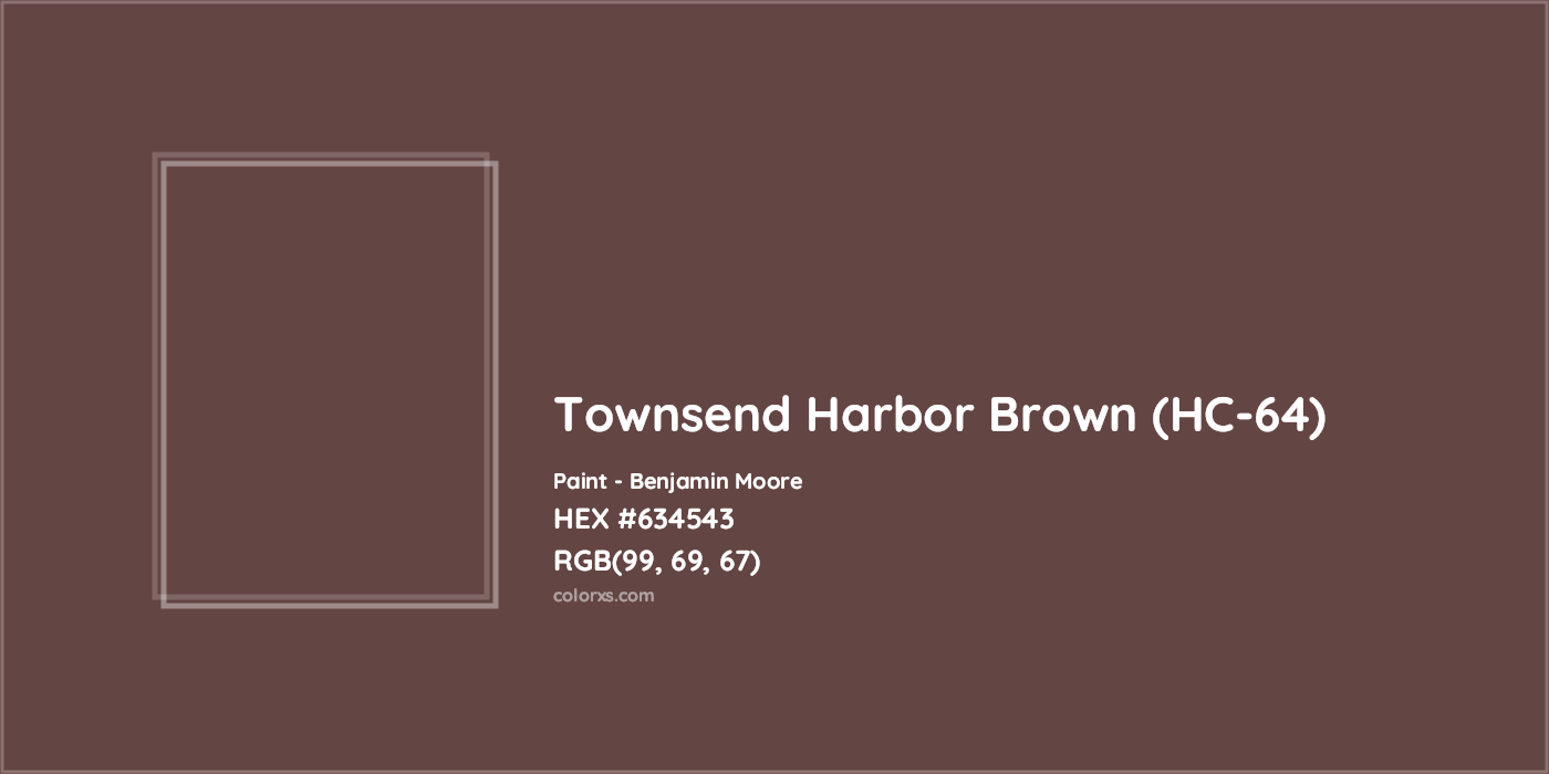 HEX #634543 Townsend Harbor Brown (HC-64) Paint Benjamin Moore - Color Code