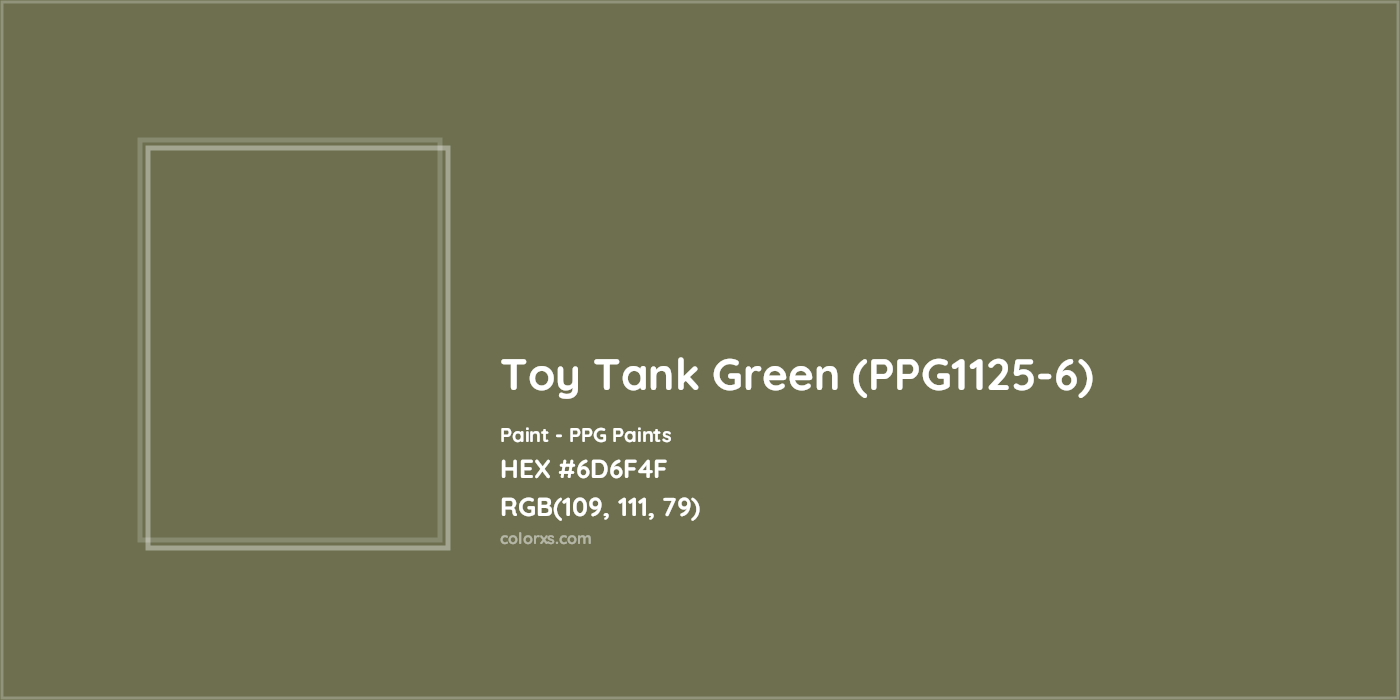 HEX #6D6F4F Toy Tank Green (PPG1125-6) Paint PPG Paints - Color Code
