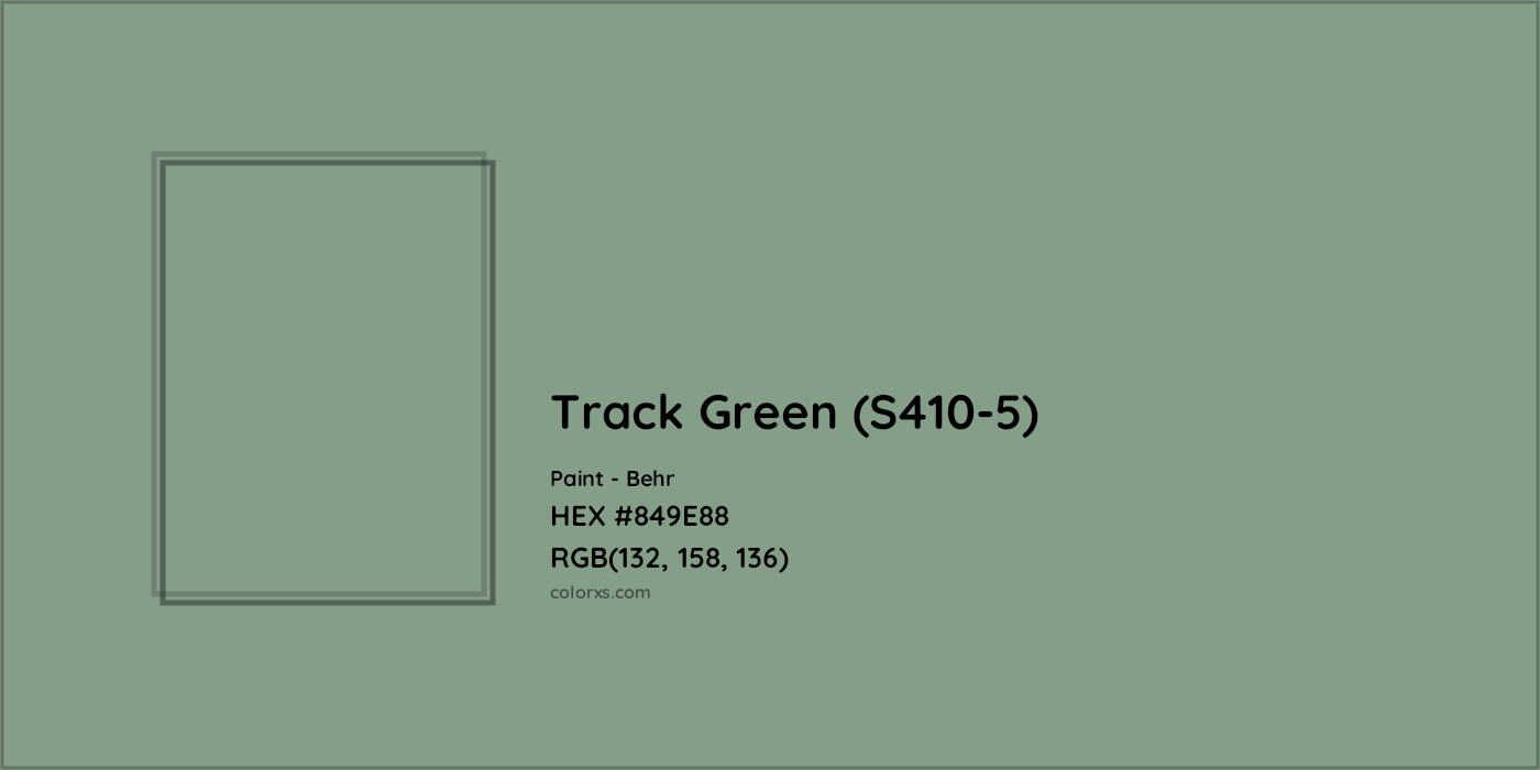 HEX #849E88 Track Green (S410-5) Paint Behr - Color Code