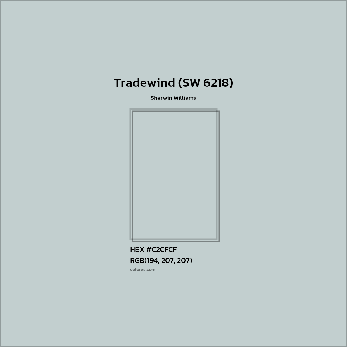 HEX #C2CFCF Tradewind (SW 6218) Paint Sherwin Williams - Color Code