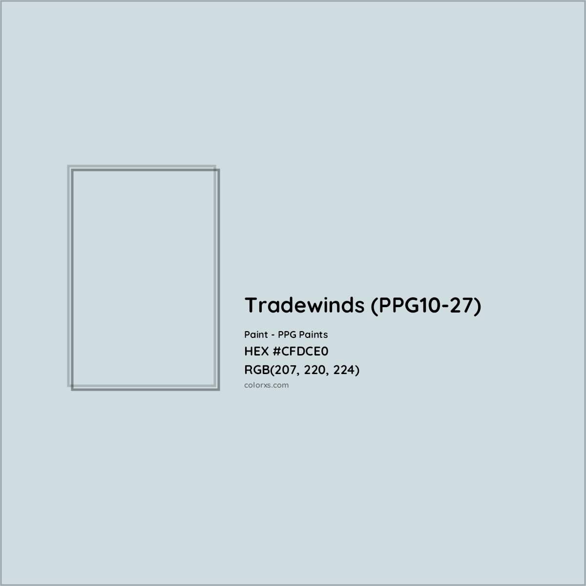 HEX #CFDCE0 Tradewinds (PPG10-27) Paint PPG Paints - Color Code