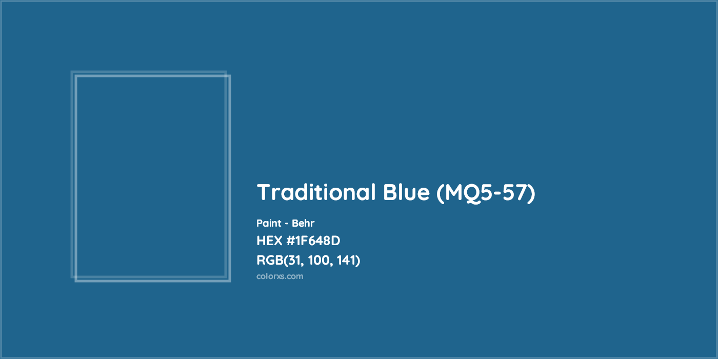HEX #1F648D Traditional Blue (MQ5-57) Paint Behr - Color Code