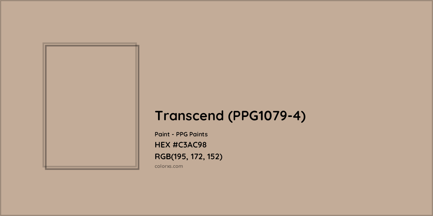 HEX #C3AC98 Transcend (PPG1079-4) Paint PPG Paints - Color Code