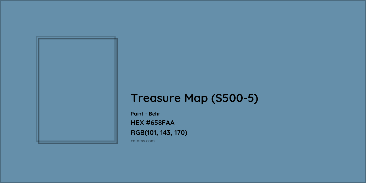 HEX #658FAA Treasure Map (S500-5) Paint Behr - Color Code