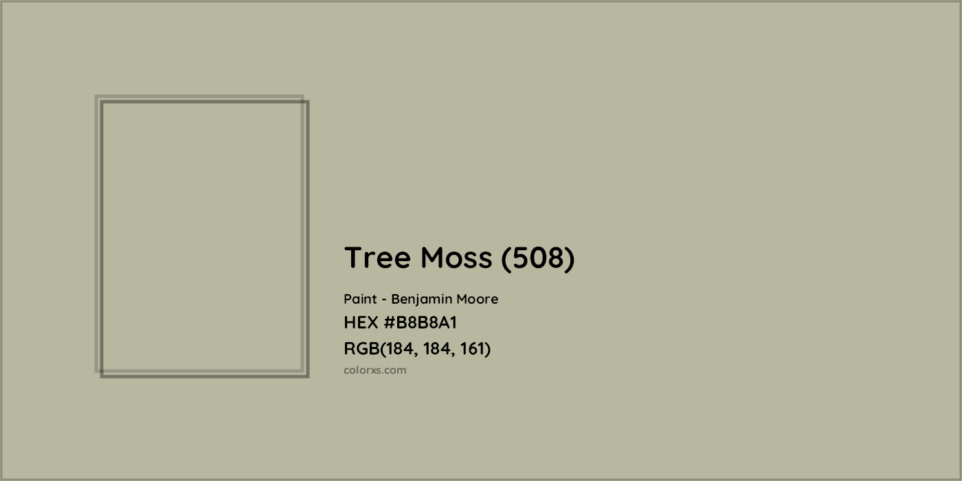 HEX #B8B8A1 Tree Moss (508) Paint Benjamin Moore - Color Code