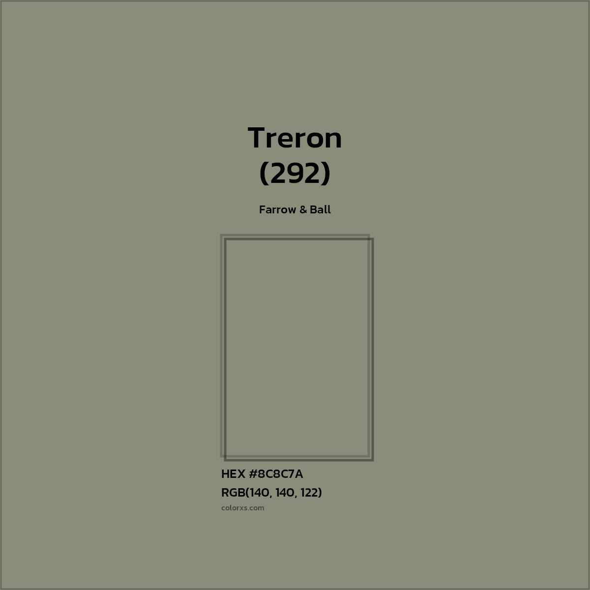 HEX #8C8C7A Treron (292) Paint Farrow & Ball - Color Code