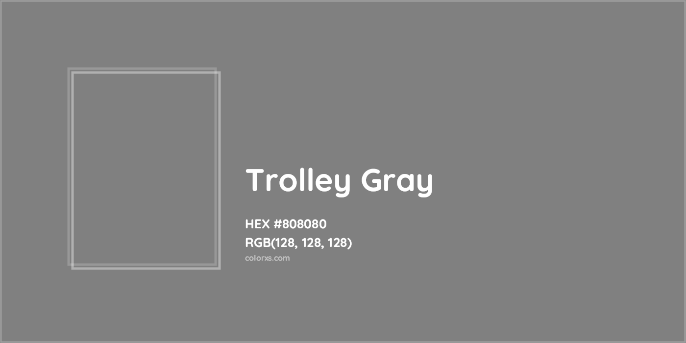 HEX #808080 Trolley Gray Color - Color Code