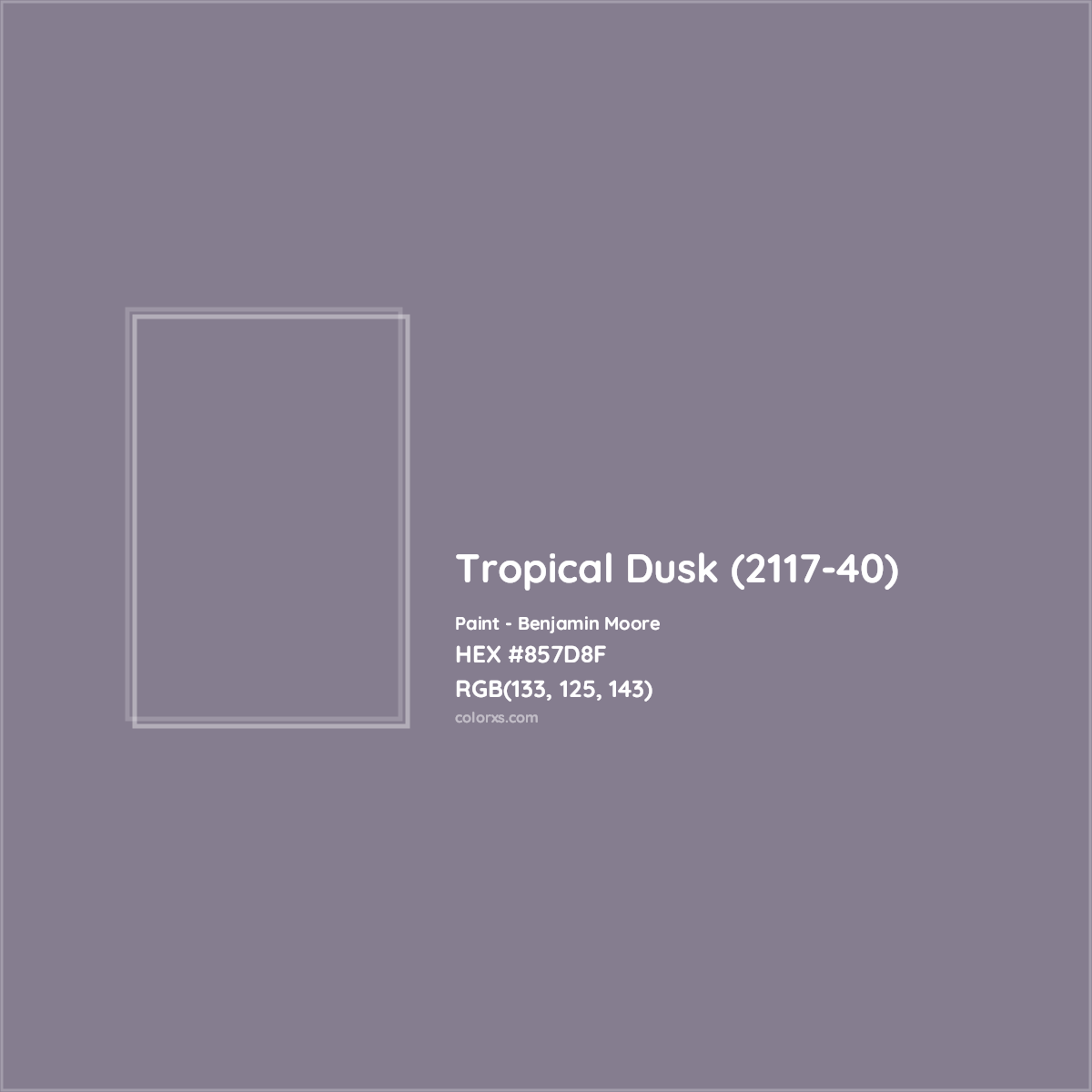 HEX #857D8F Tropical Dusk (2117-40) Paint Benjamin Moore - Color Code