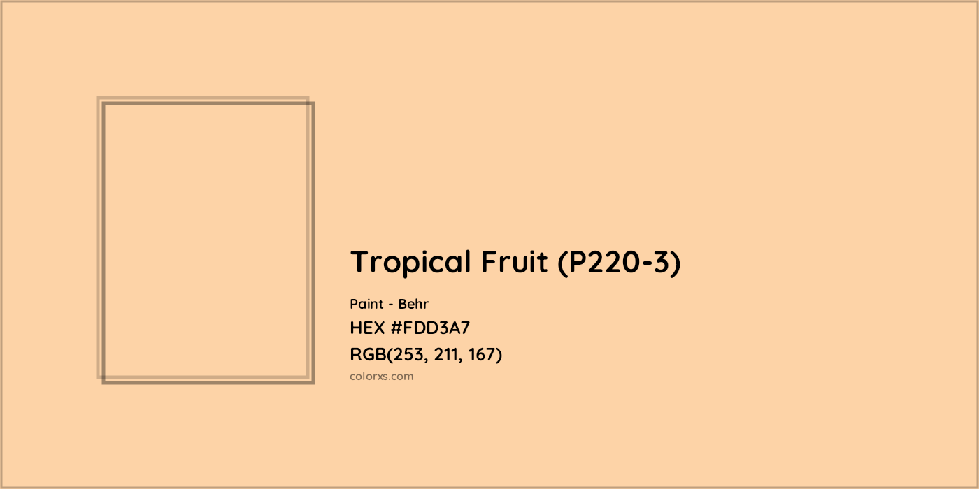 HEX #FDD3A7 Tropical Fruit (P220-3) Paint Behr - Color Code
