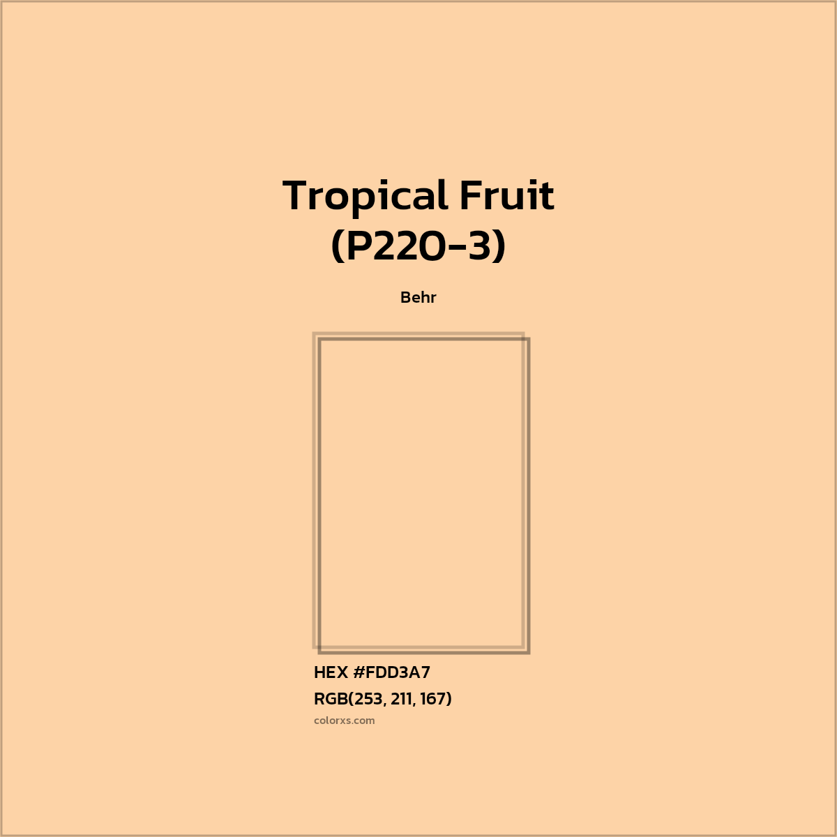 HEX #FDD3A7 Tropical Fruit (P220-3) Paint Behr - Color Code