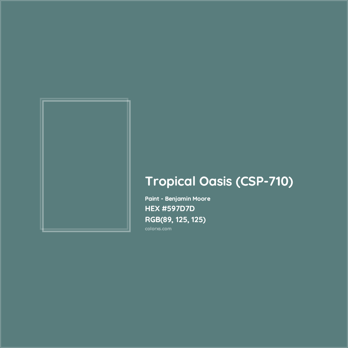 HEX #597D7D Tropical Oasis (CSP-710) Paint Benjamin Moore - Color Code