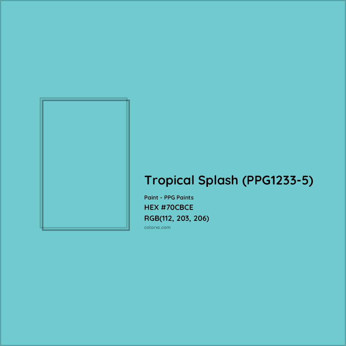 HEX #70CBCE Tropical Splash (PPG1233-5) Paint PPG Paints - Color Code