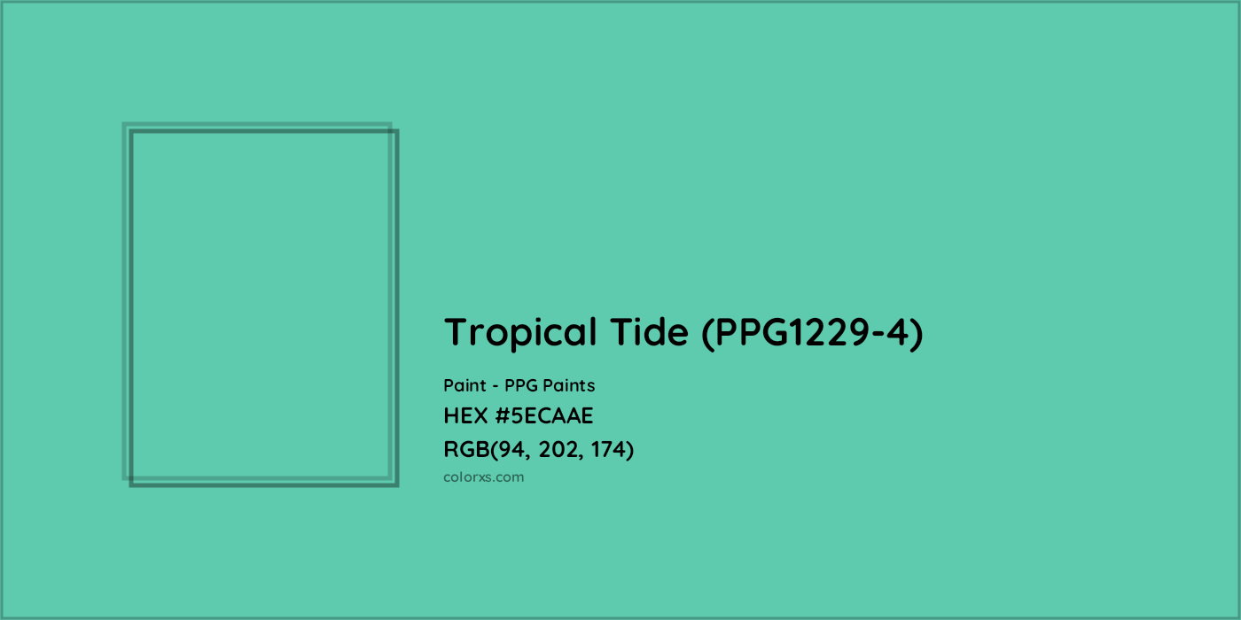 HEX #5ECAAE Tropical Tide (PPG1229-4) Paint PPG Paints - Color Code