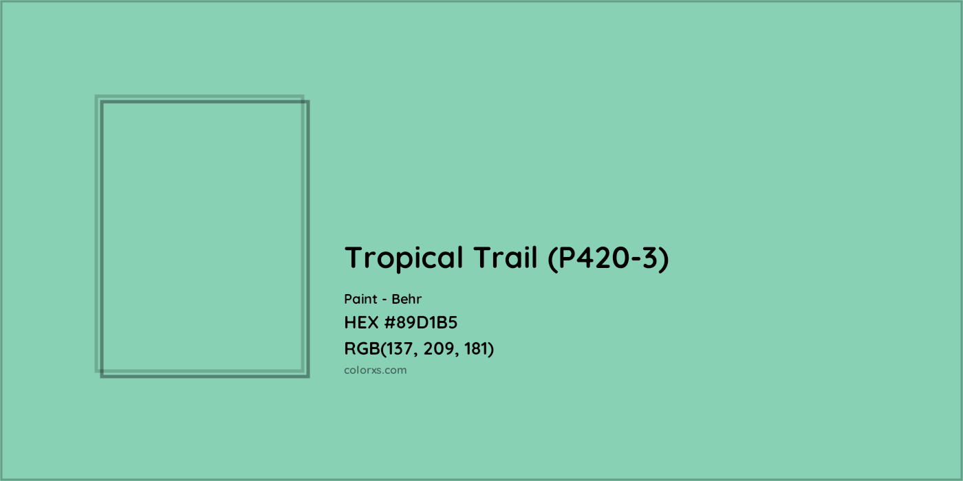 HEX #89D1B5 Tropical Trail (P420-3) Paint Behr - Color Code