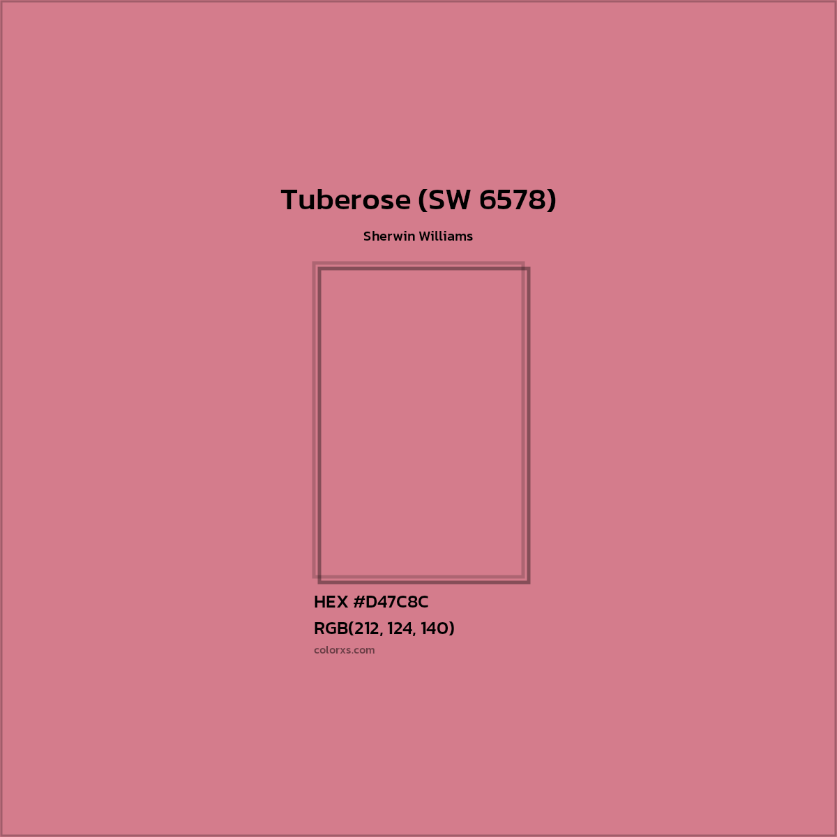 HEX #D47C8C Tuberose (SW 6578) Paint Sherwin Williams - Color Code