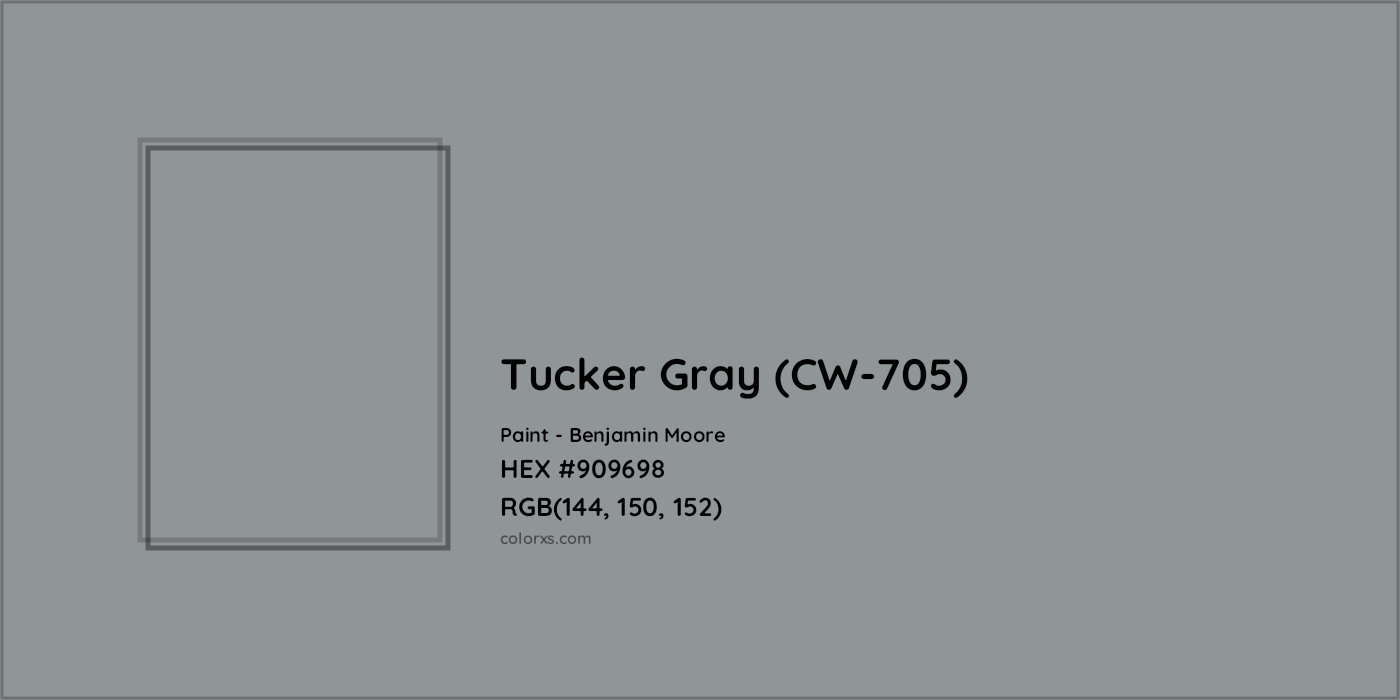 HEX #909698 Tucker Gray (CW-705) Paint Benjamin Moore - Color Code