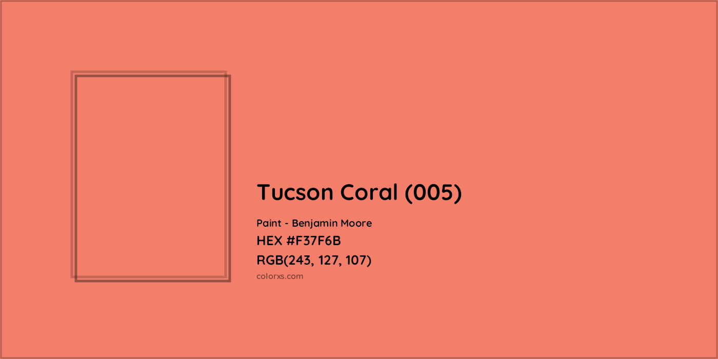 HEX #F37F6B Tucson Coral (005) Paint Benjamin Moore - Color Code