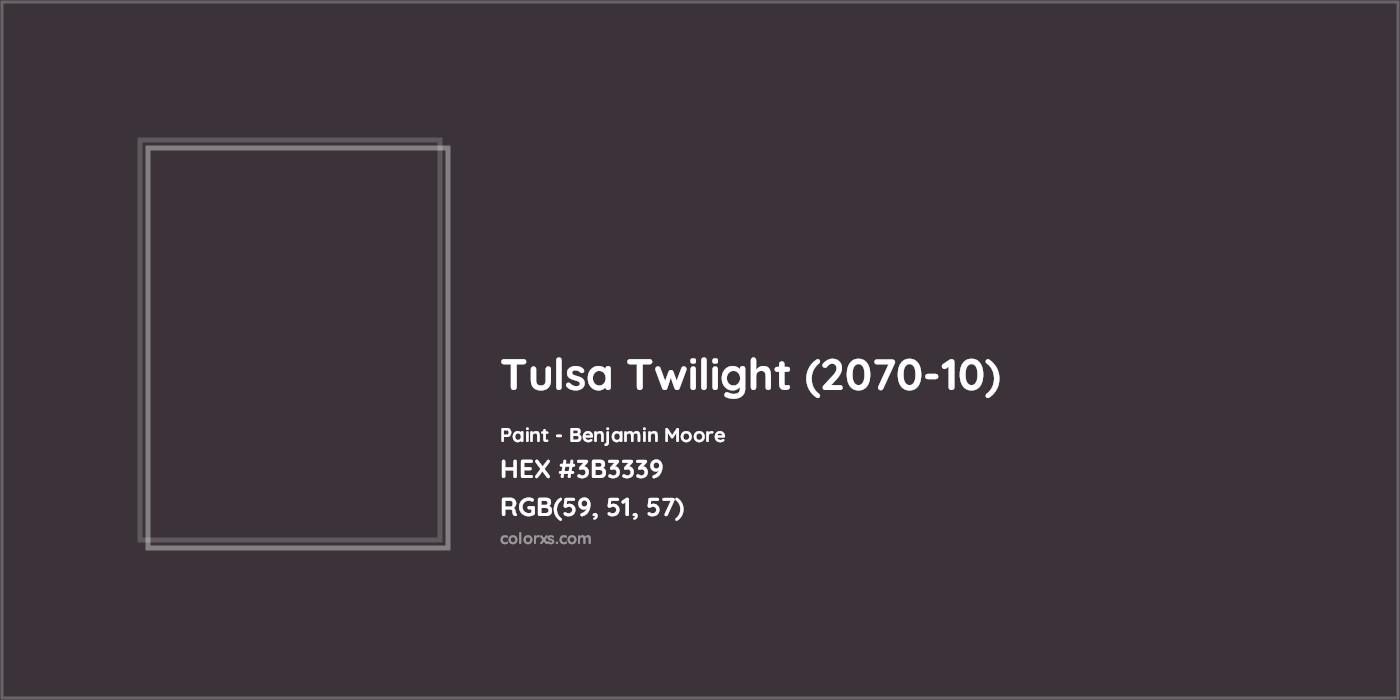HEX #3B3339 Tulsa Twilight (2070-10) Paint Benjamin Moore - Color Code