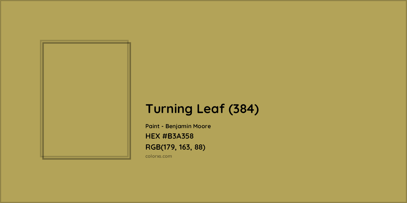 HEX #B3A358 Turning Leaf (384) Paint Benjamin Moore - Color Code