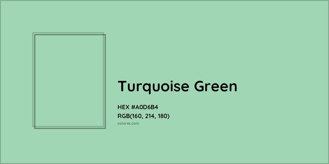 HEX #A0D6B4 Turquoise green Color - Color Code