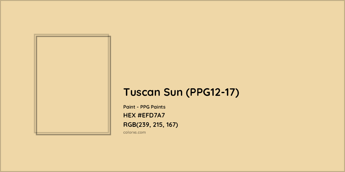 HEX #EFD7A7 Tuscan Sun (PPG12-17) Paint PPG Paints - Color Code