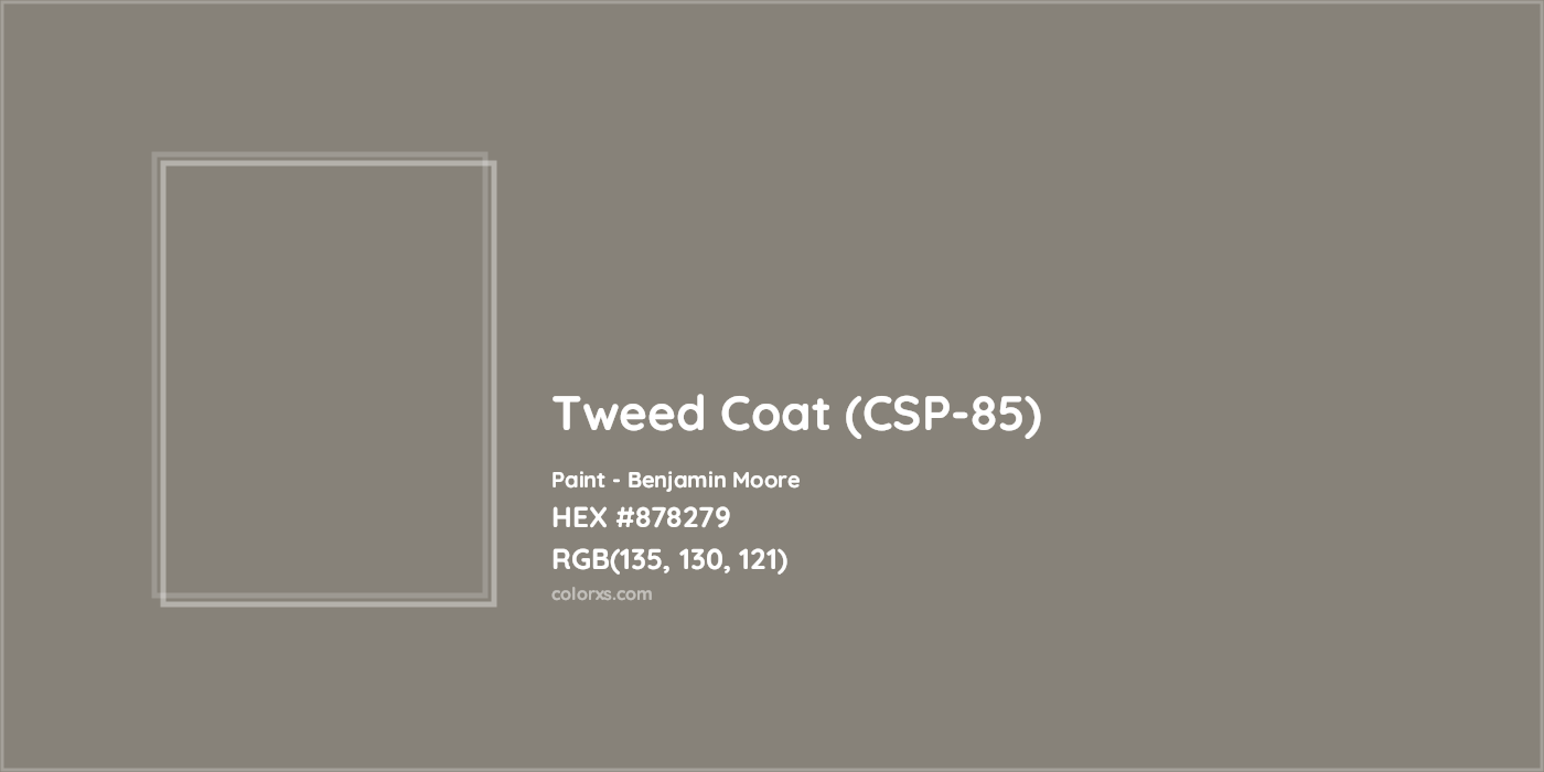 HEX #878279 Tweed Coat (CSP-85) Paint Benjamin Moore - Color Code