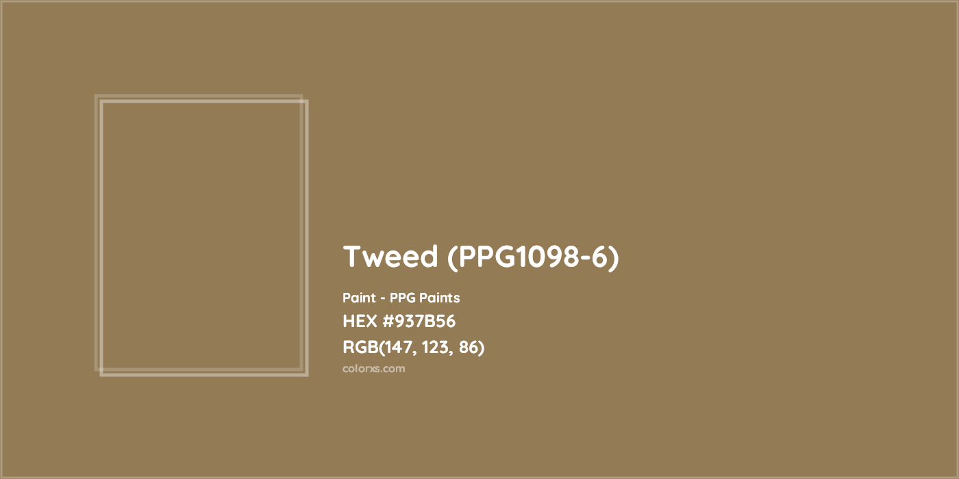 HEX #937B56 Tweed (PPG1098-6) Paint PPG Paints - Color Code