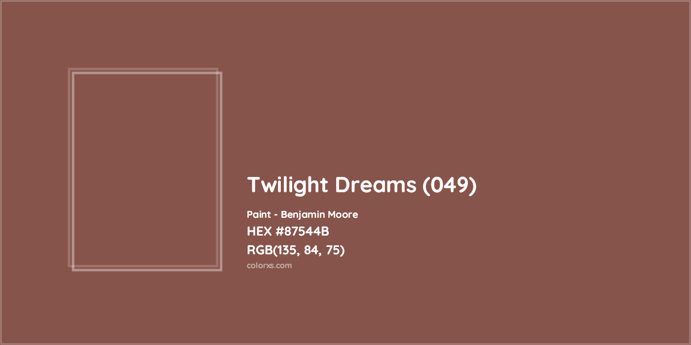 HEX #87544B Twilight Dreams (049) Paint Benjamin Moore - Color Code