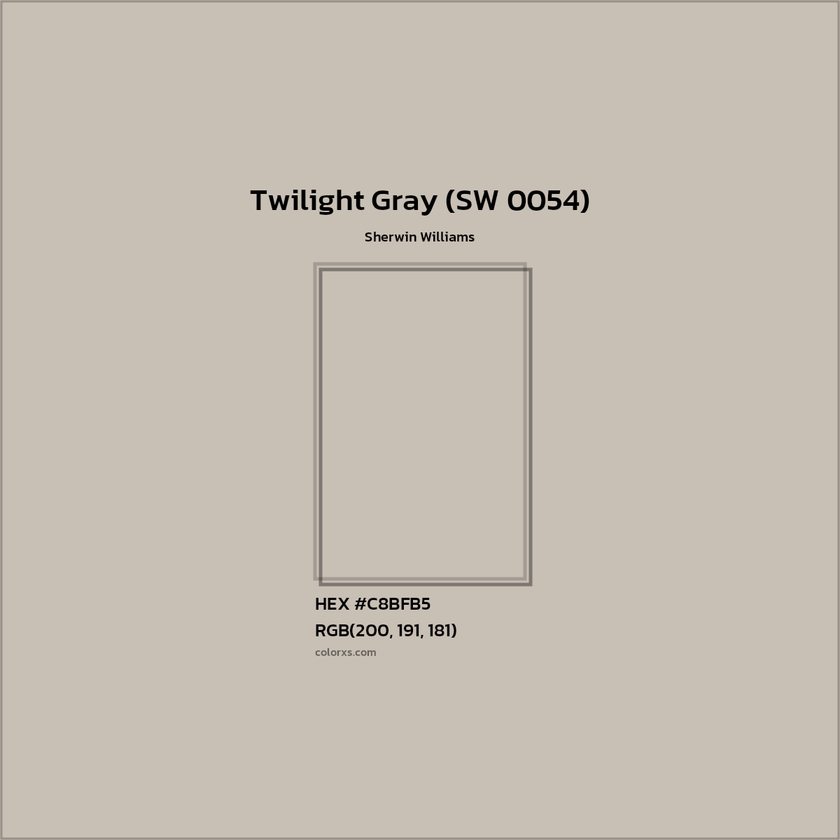 HEX #C8BFB5 Twilight Gray (SW 0054) Paint Sherwin Williams - Color Code