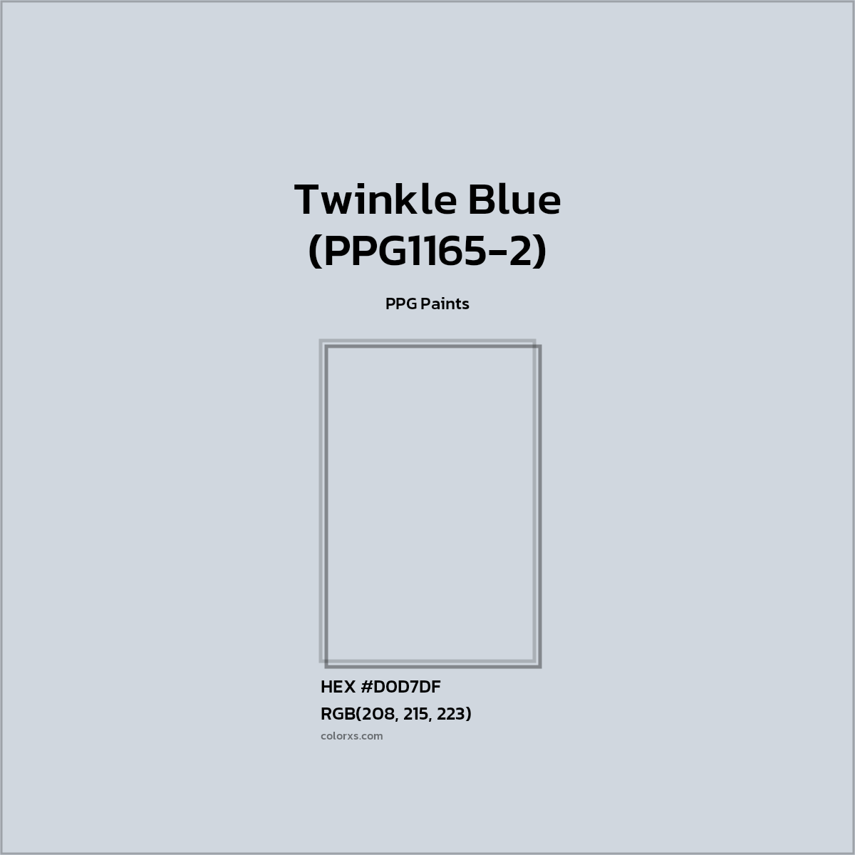 HEX #D0D7DF Twinkle Blue (PPG1165-2) Paint PPG Paints - Color Code