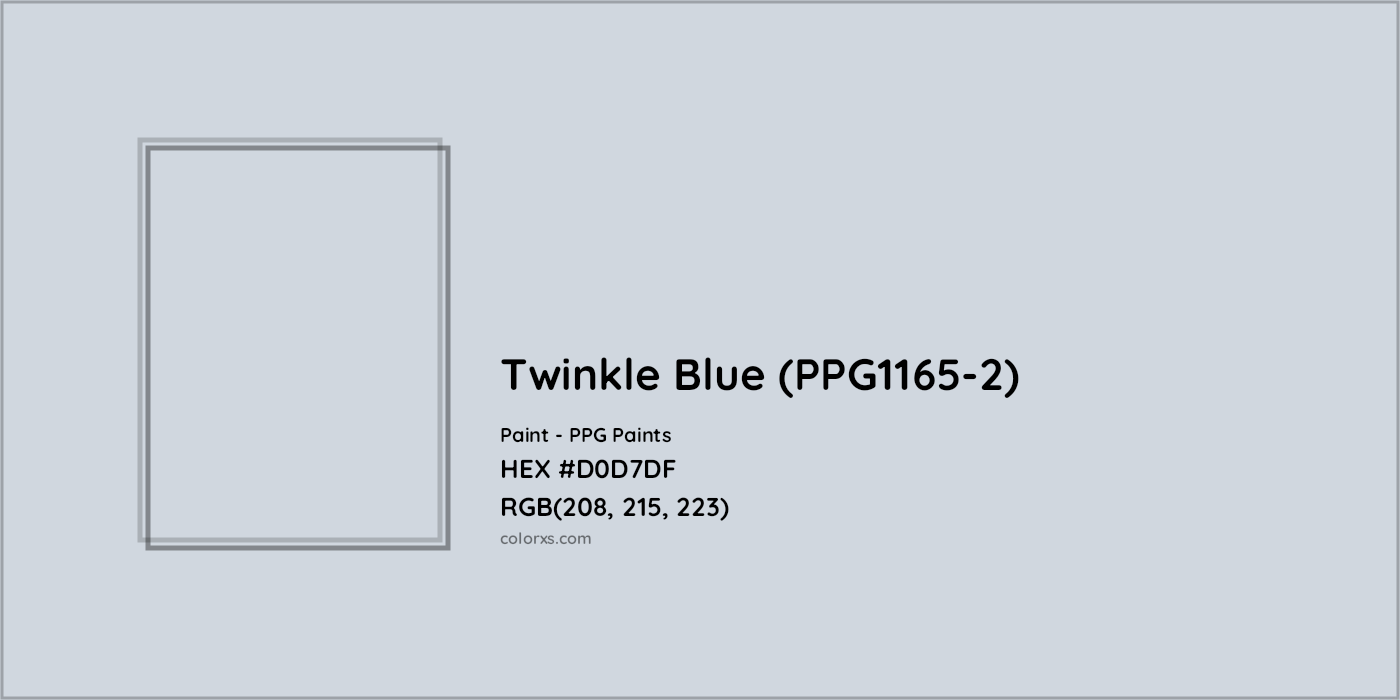 HEX #D0D7DF Twinkle Blue (PPG1165-2) Paint PPG Paints - Color Code