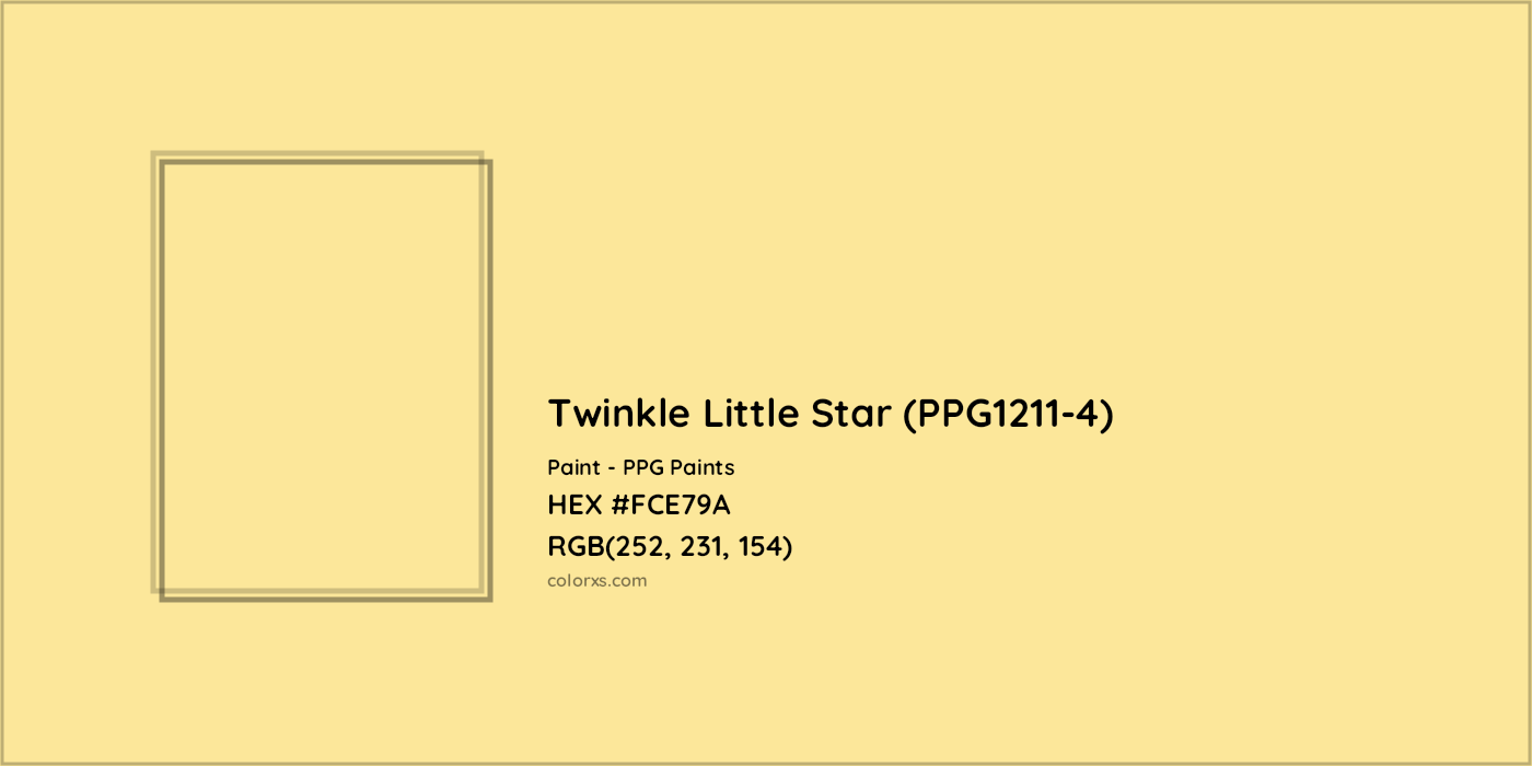 HEX #FCE79A Twinkle Little Star (PPG1211-4) Paint PPG Paints - Color Code