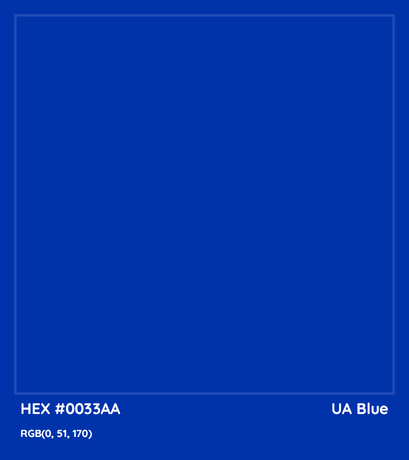HEX #0033AA UA Blue Color - Color Code