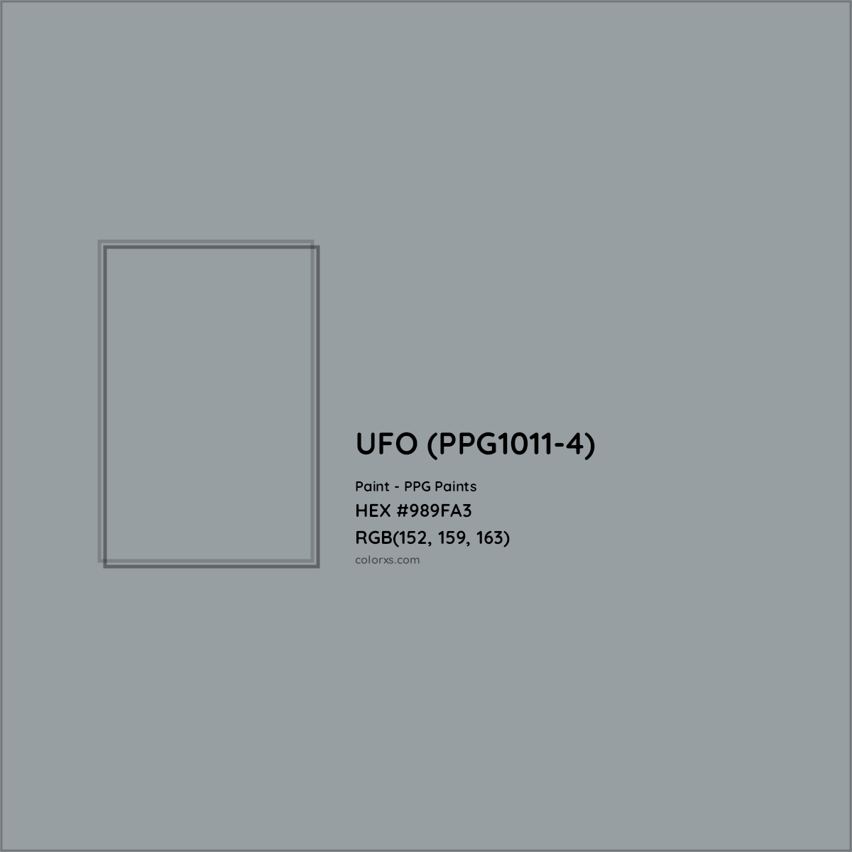 HEX #989FA3 UFO (PPG1011-4) Paint PPG Paints - Color Code