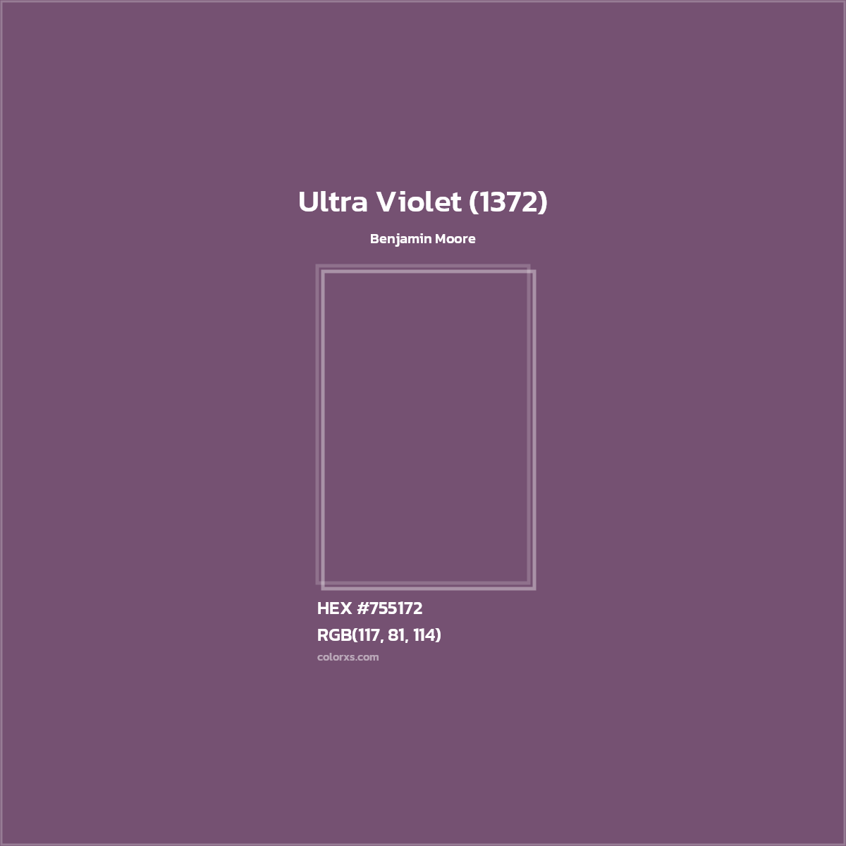 HEX #755172 Ultra Violet (1372) Paint Benjamin Moore - Color Code