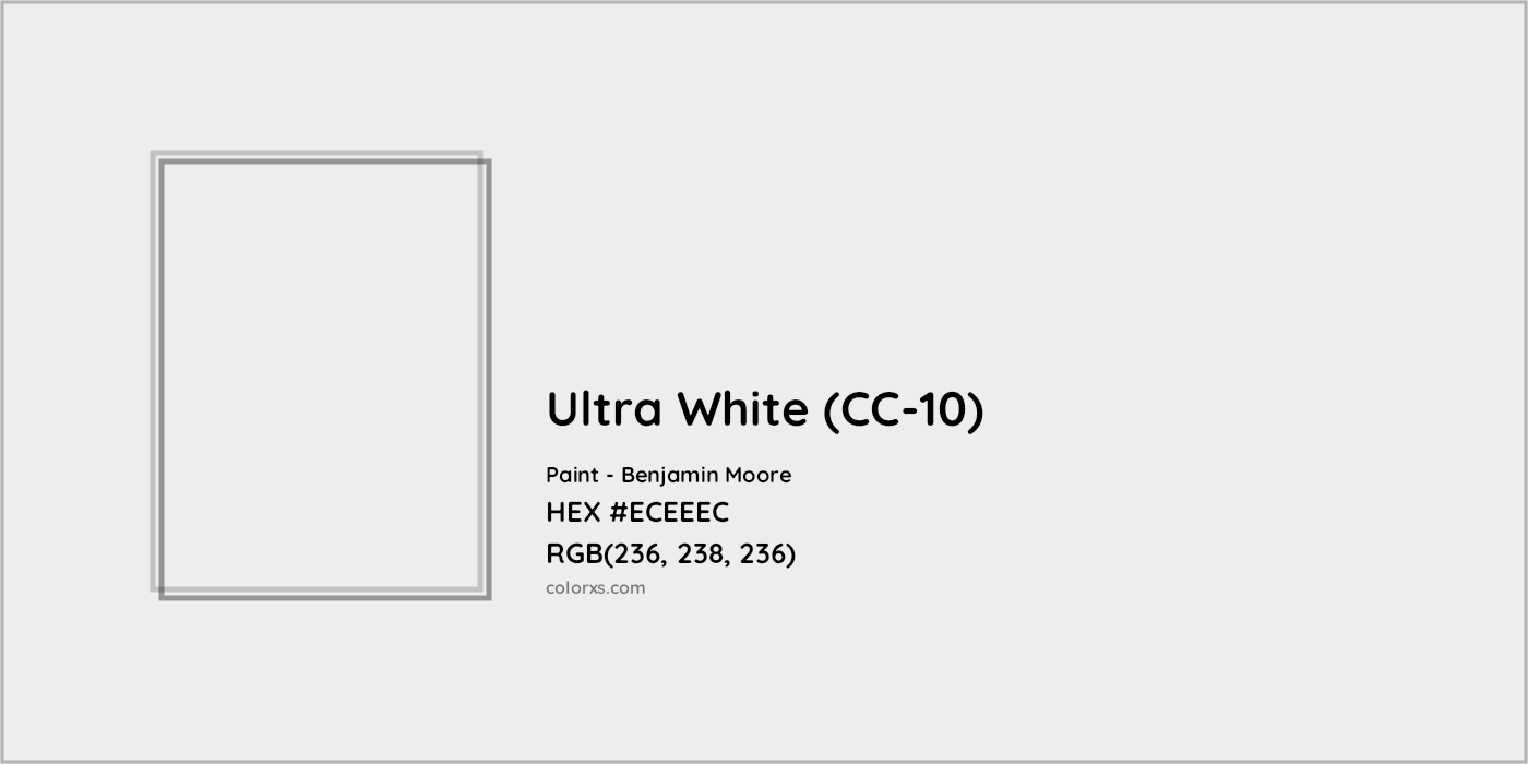 HEX #ECEEEC Ultra White (CC-10) Paint Benjamin Moore - Color Code