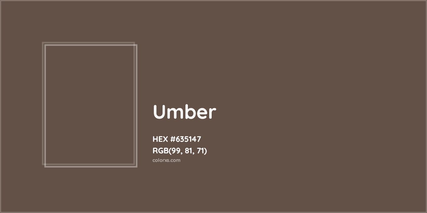 HEX #635147 Umber Color - Color Code