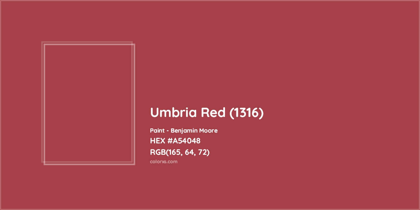 HEX #A54048 Umbria Red (1316) Paint Benjamin Moore - Color Code