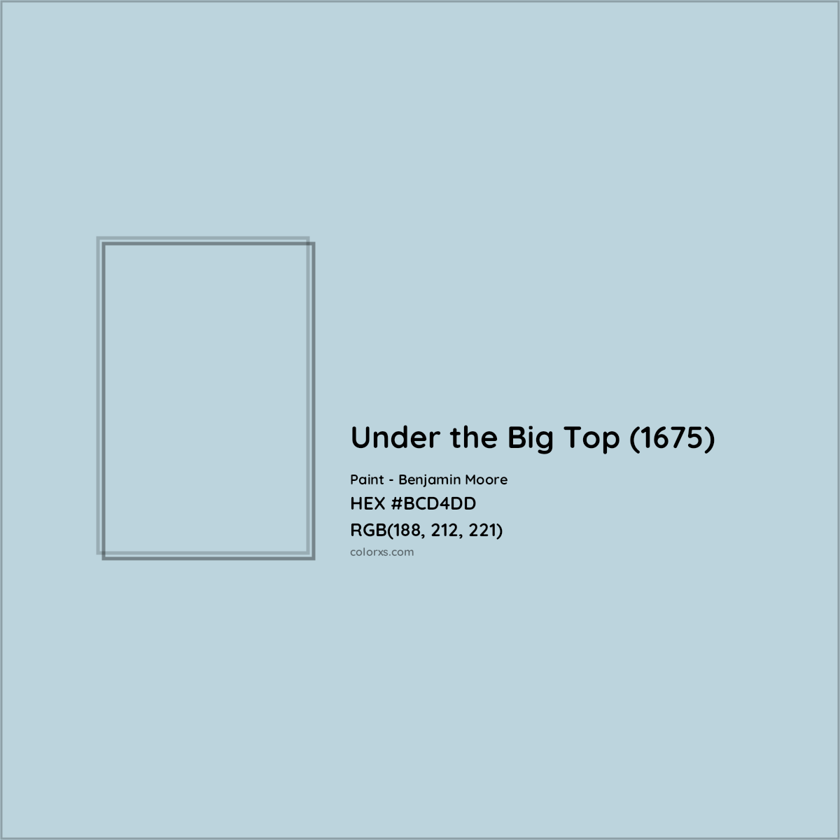 HEX #BCD4DD Under the Big Top (1675) Paint Benjamin Moore - Color Code