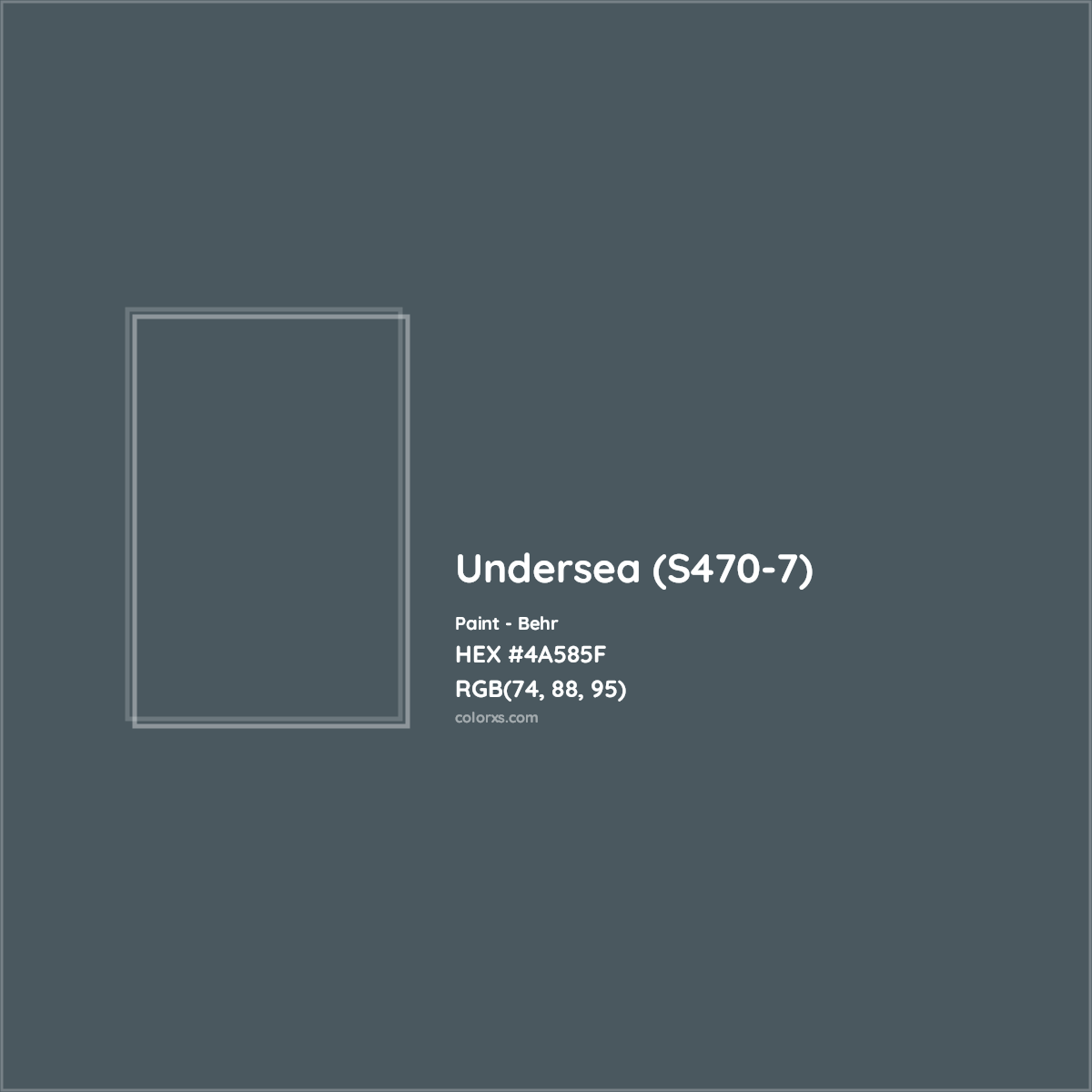 HEX #4A585F Undersea (S470-7) Paint Behr - Color Code