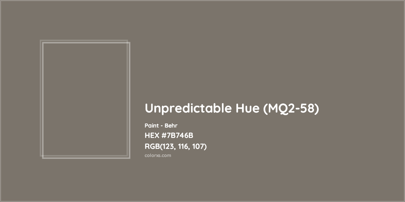 HEX #7B746B Unpredictable Hue (MQ2-58) Paint Behr - Color Code
