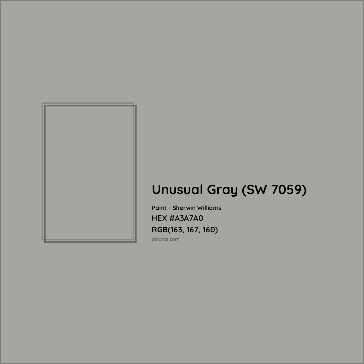 HEX #A3A7A0 Unusual Gray (SW 7059) Paint Sherwin Williams - Color Code