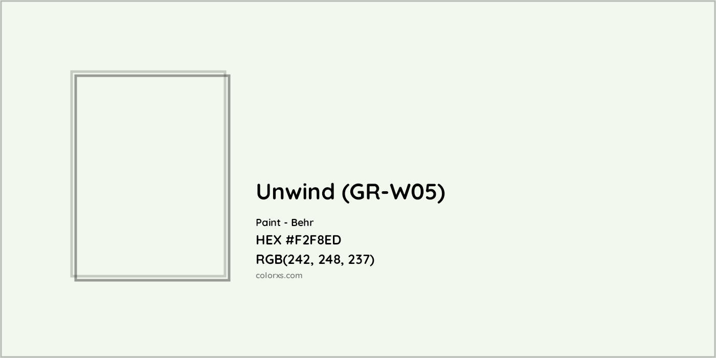 HEX #F2F8ED Unwind (GR-W05) Paint Behr - Color Code